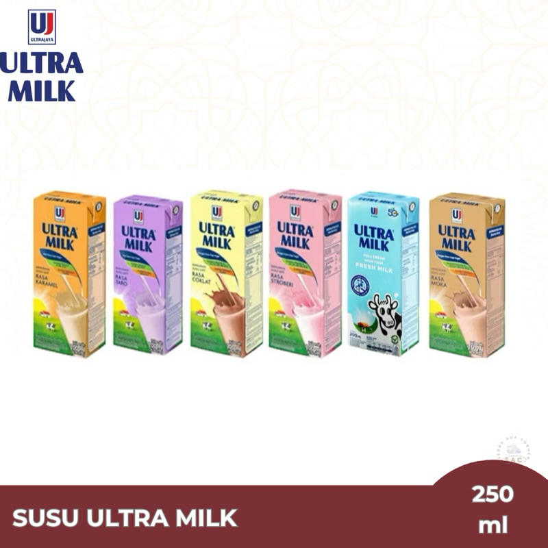 

Ultra Milk susu UHT 250ml Full Cream Strawberry Cokelat Moka 250 ml