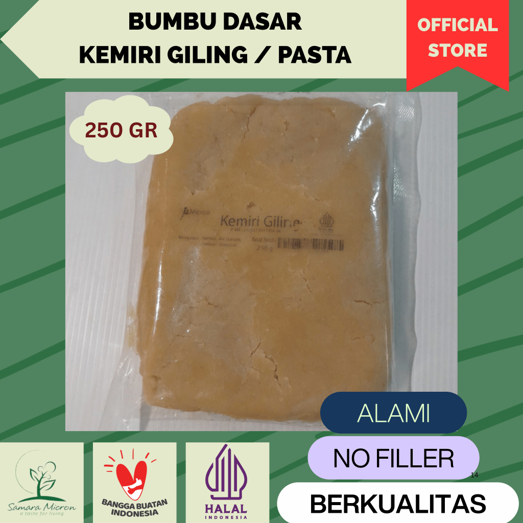 

Bumbu Dasar Samara Micron - Kemiri Giling Basah/ Pasta - Muncang Giling 250 Gram