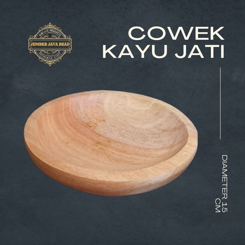 cowek kayu jati asli 15cm