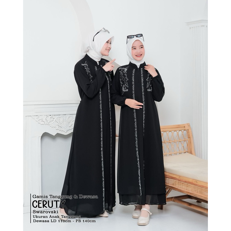 Gamis Ceruty Abaya Couple Ibu Dan Anak Tanggung