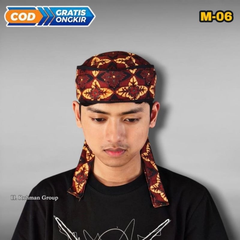 Ikat Iket Kepala Sunda Motif Batik Model Peci Kopiah Songkok Imamah Permanen Udeng Bali Blangkon Jaw