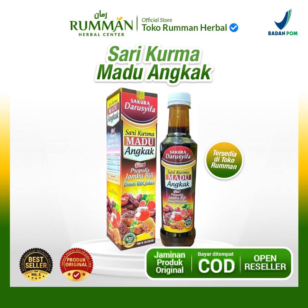 

Sari Kurma Madu Angkak Darusyifa Plus Propolis Jambu Biji Daun Ubi Jalar