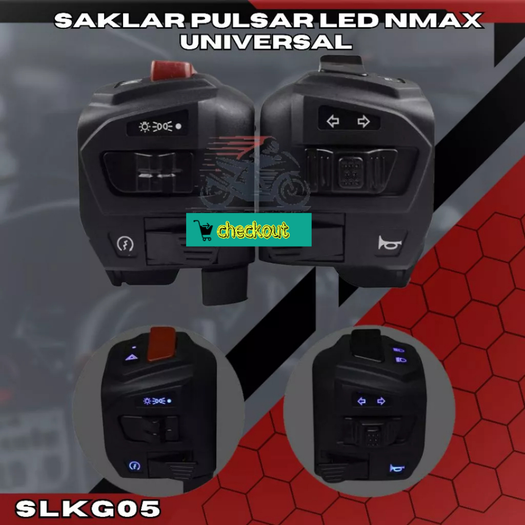 Saklar Holder Set Pulsar Nyala Led Biru Nmax Old New Kiri Kanan Yamaha Xmax Lexi Universal Motor
