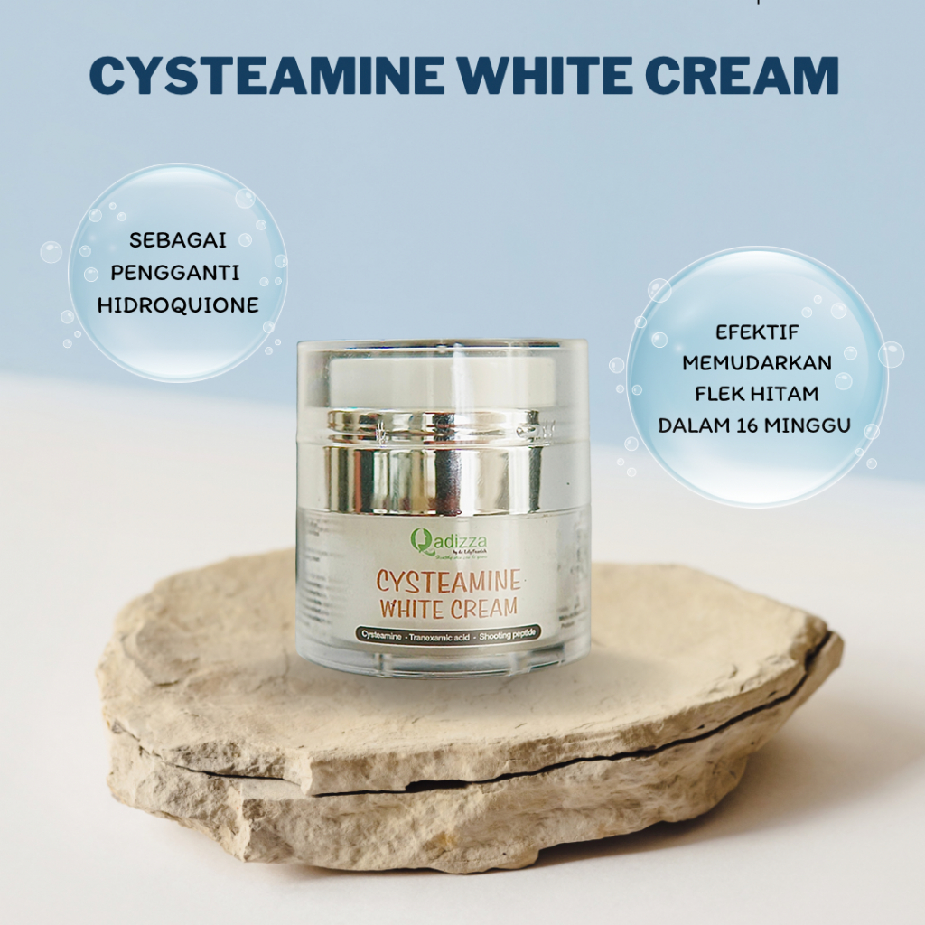 QADIZZA CYSTEAMINE 5% WHITE CREAM (CYSTEAMINE VERSI KEDUA) Efektif Memudarkan Flek Hitam dan Aman Di