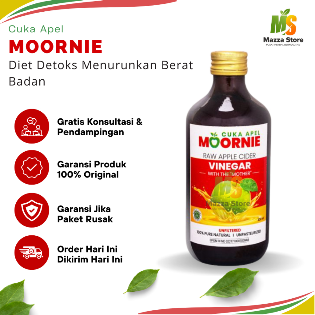 

Cuka Apel MOORNIE Vinegar 330ml - Cuka apel Asli Premium Original Untuk Kesehatan Diet Alami