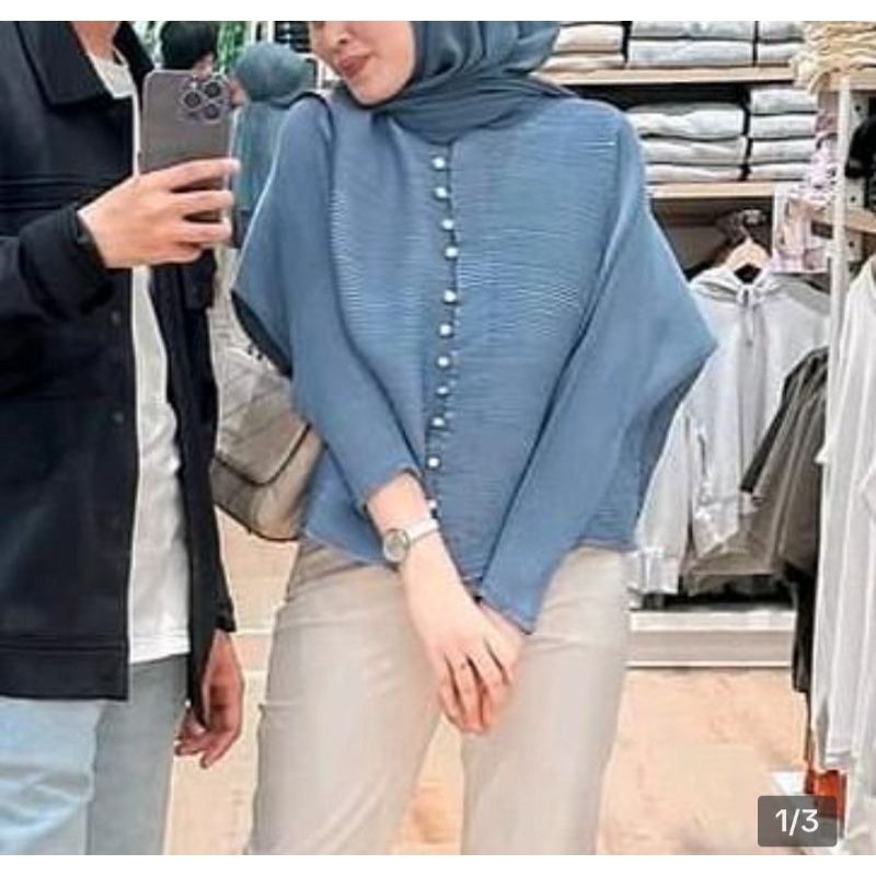 ALUVA.CLOTHES | Alysa Plisket Premium Blouse | Blouse Plisket | Blouse Wanita | Blouse Premium Mewah