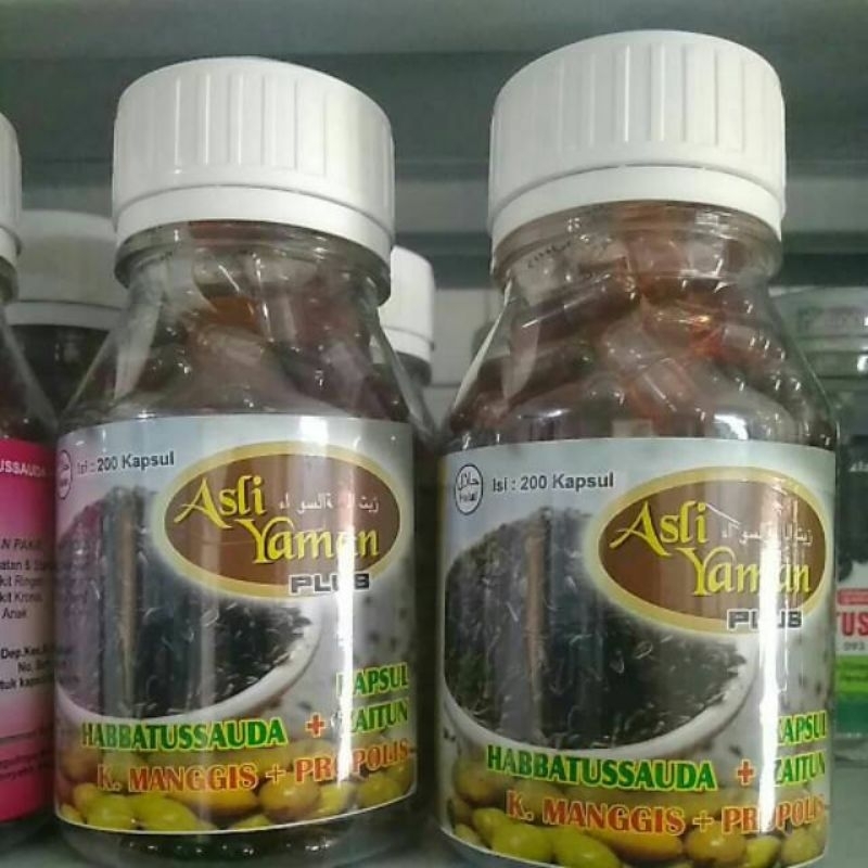 Habbatussauda Plus Zaitun Propolis Kulit manggis Asli yaman 200 kapsul
