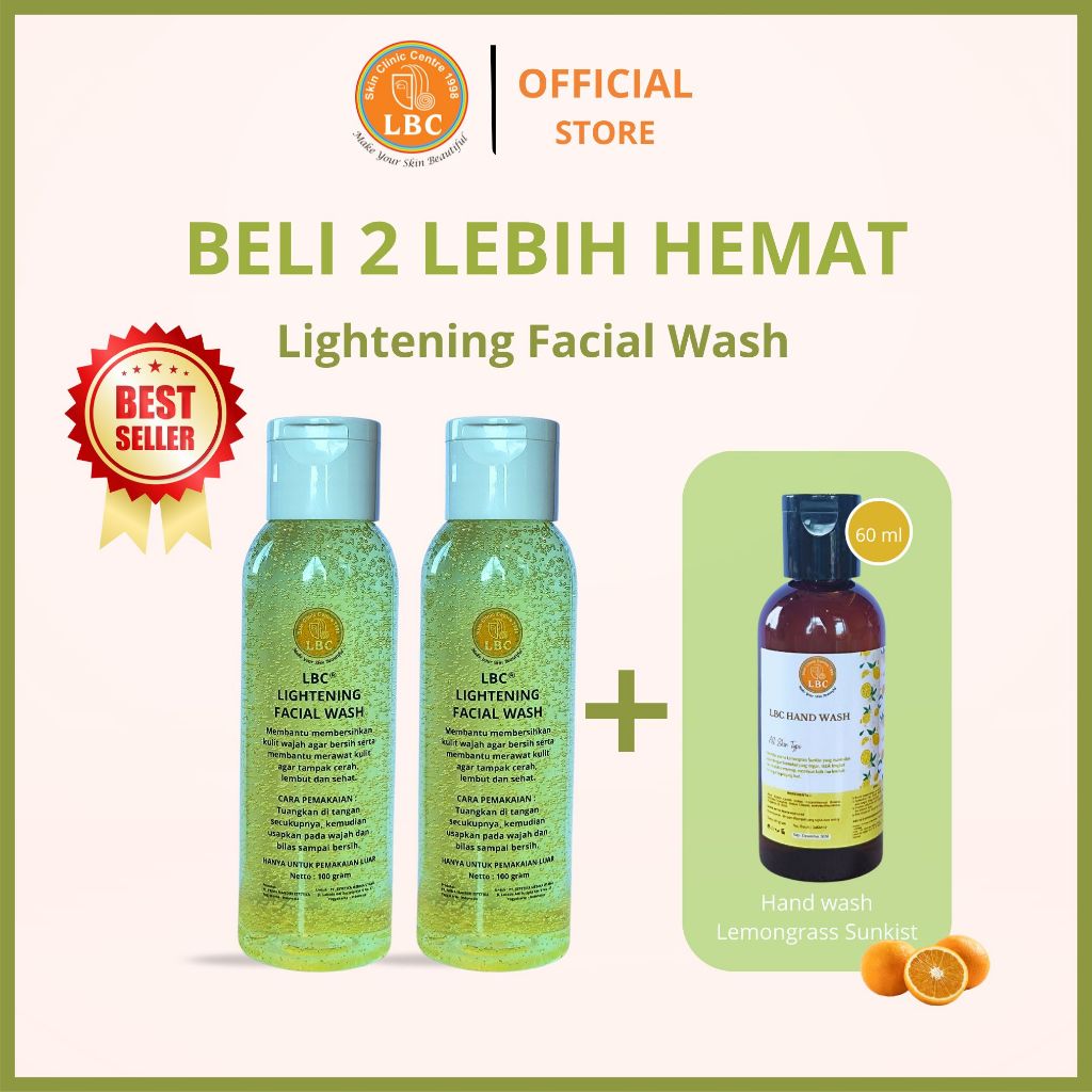 LBC-Paket Hemat 2 Lightening Facial Wash + Handwash Lemongrass Sunkist 60ml