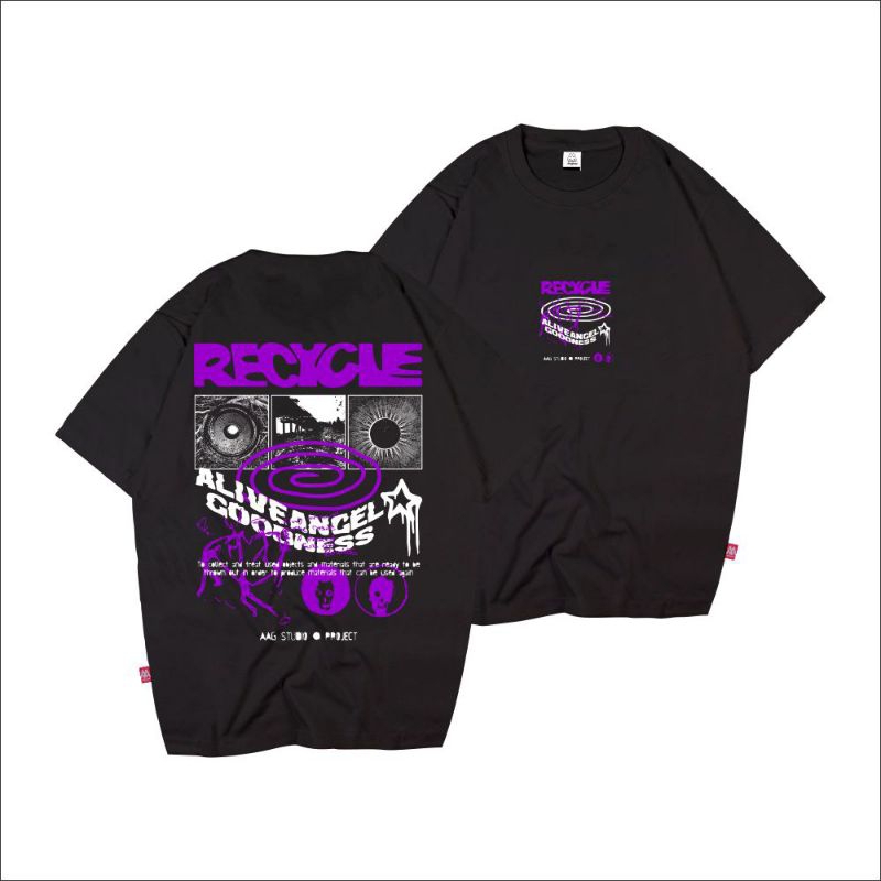 T-SHIRT RECYCLE / KAOS DISTRO UNISEX / KAOS DISTRO ORIGINAL / KAOS DISTRO ALIVE ANGEL / BEST SELLER
