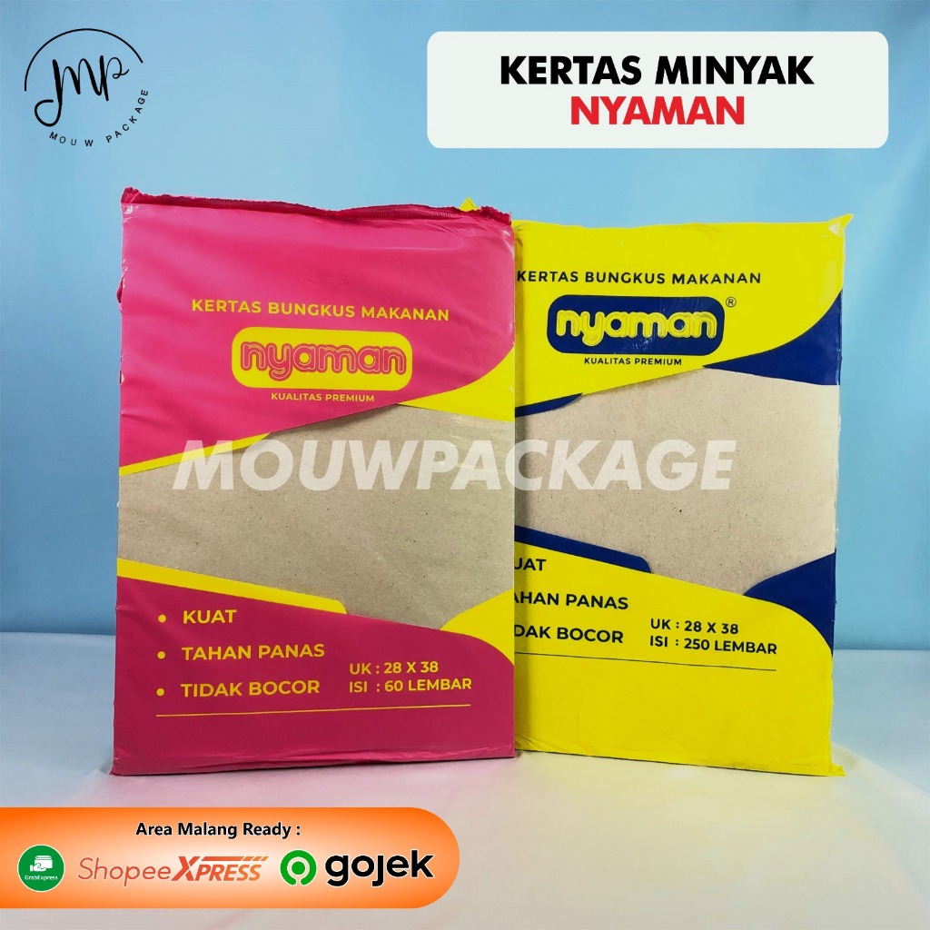 KERTAS NASI BUNGKUS COKLAT WARTEG UDUK UKURAN 28X38 / KERTAS MINYAK NYAMAN