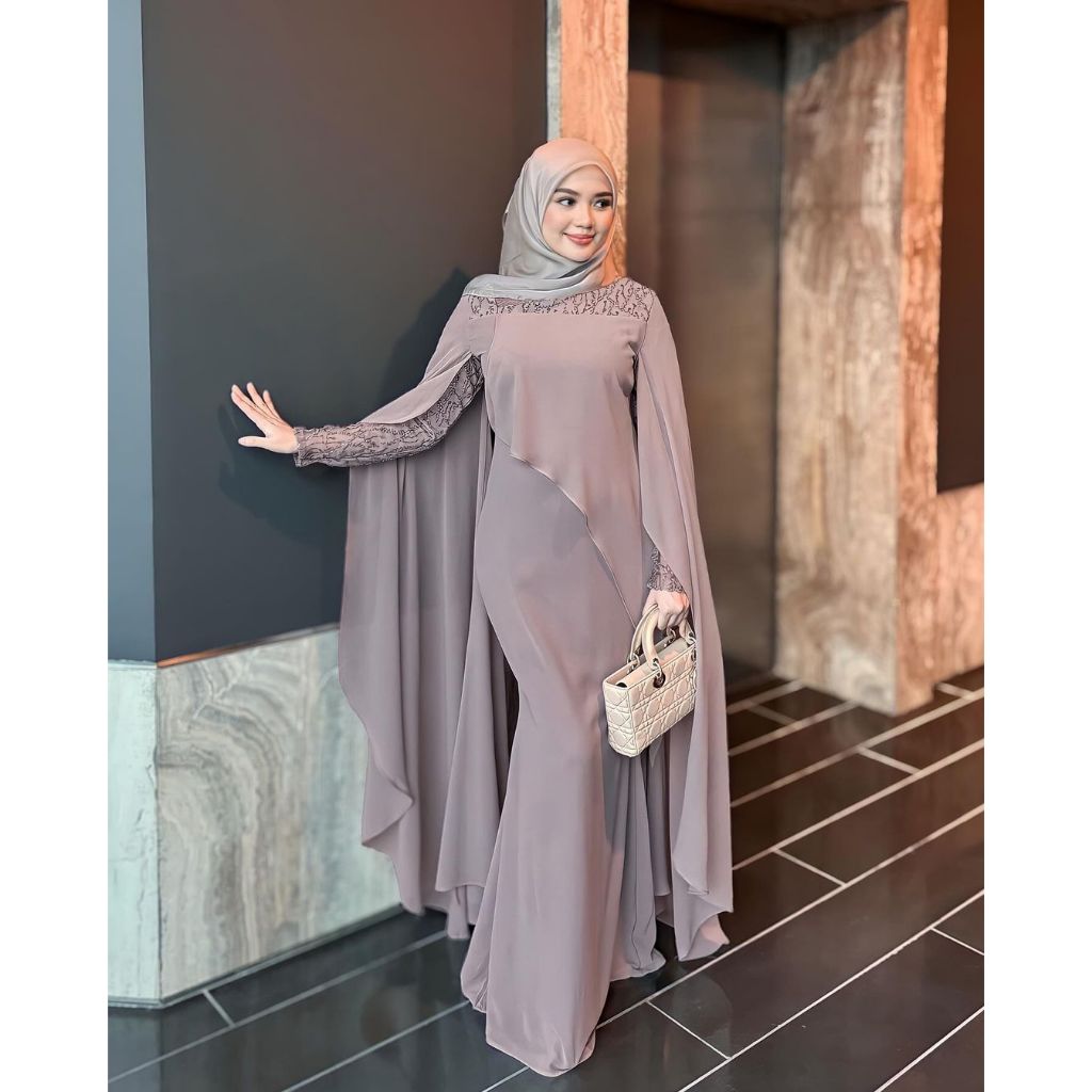 Naira Dress Kondangan Melayu Bahan Ceruty Model Simpel Terbaru