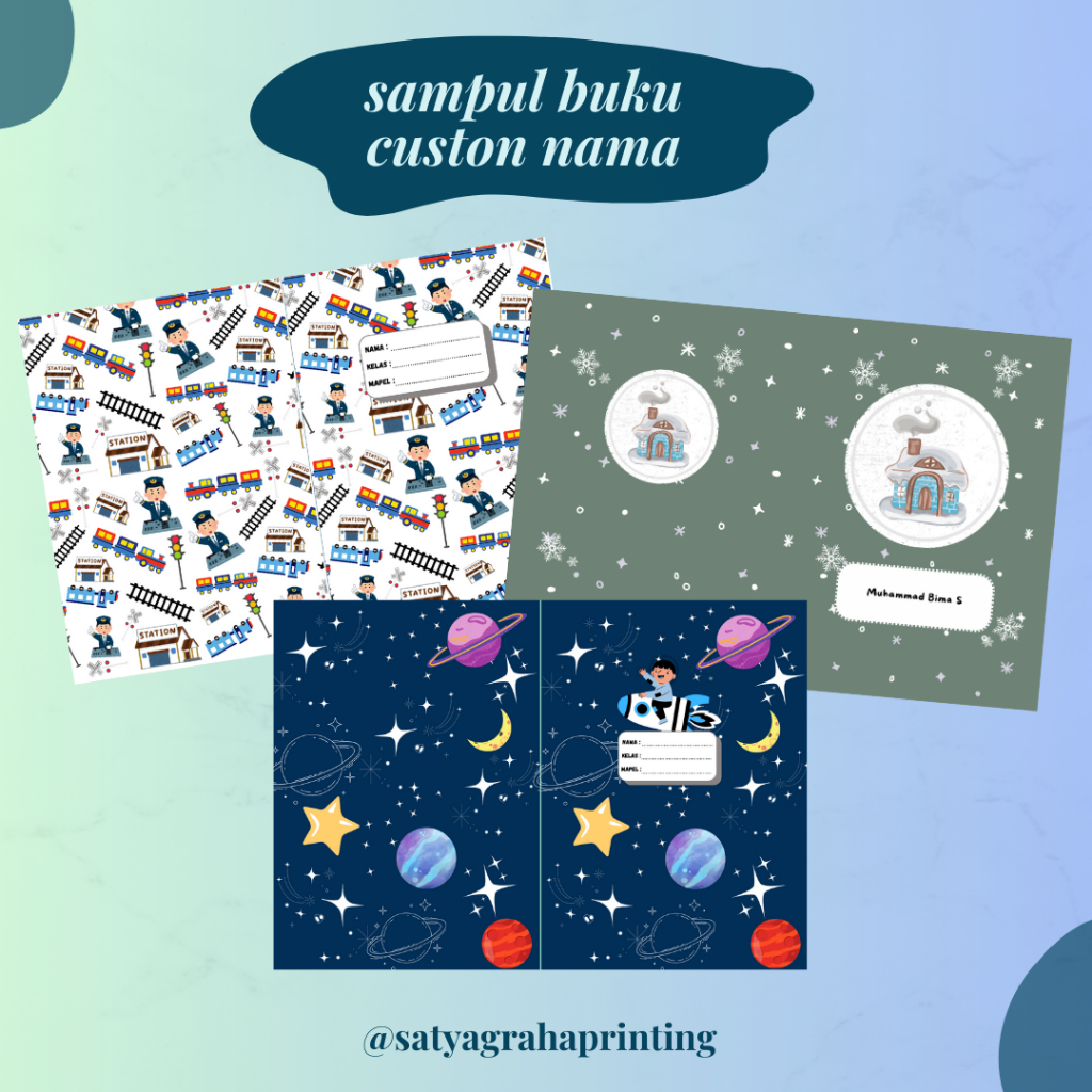Sampul Buku Tulis Custom Nama – Artpaper 120 gsm - Cowok