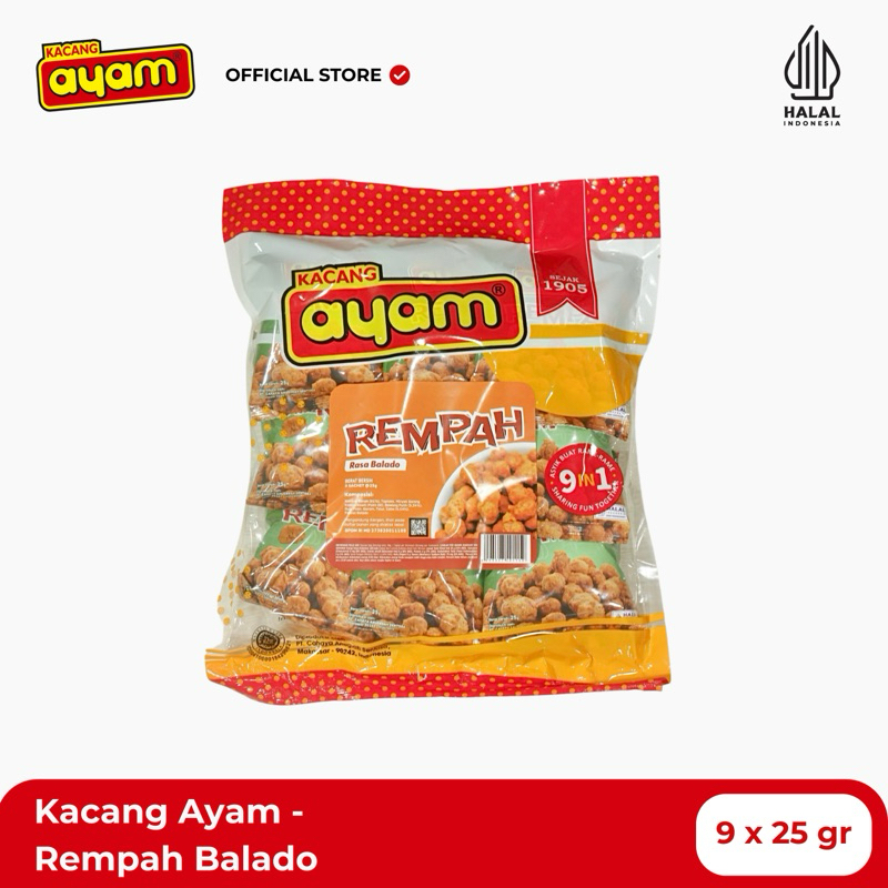 

Kacang Ayam - Rempah rasa Balado Share Packs (9 in 1) 225gr