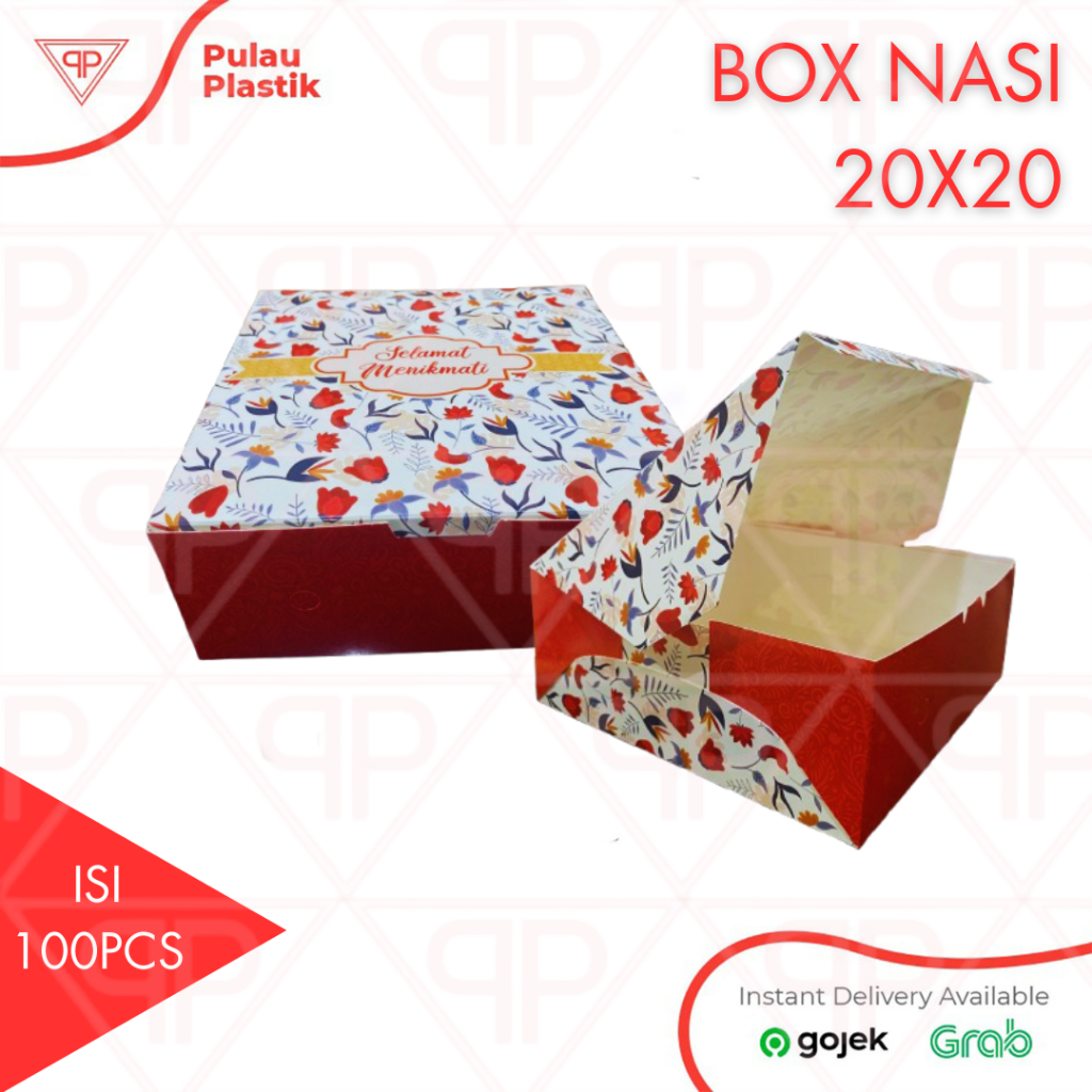 

Dus Nasi Motif Ukuran 20 x 20 / Box Catering Printing / Isi 100