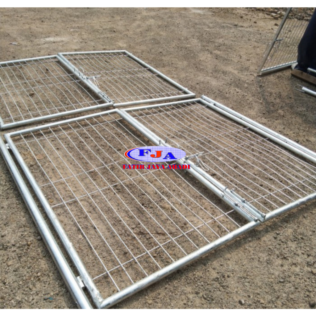 Pintu Pagar Brc Swing Ganda Tinggi 190 cm x Lebar 300 cm Electro Platting Galvanis