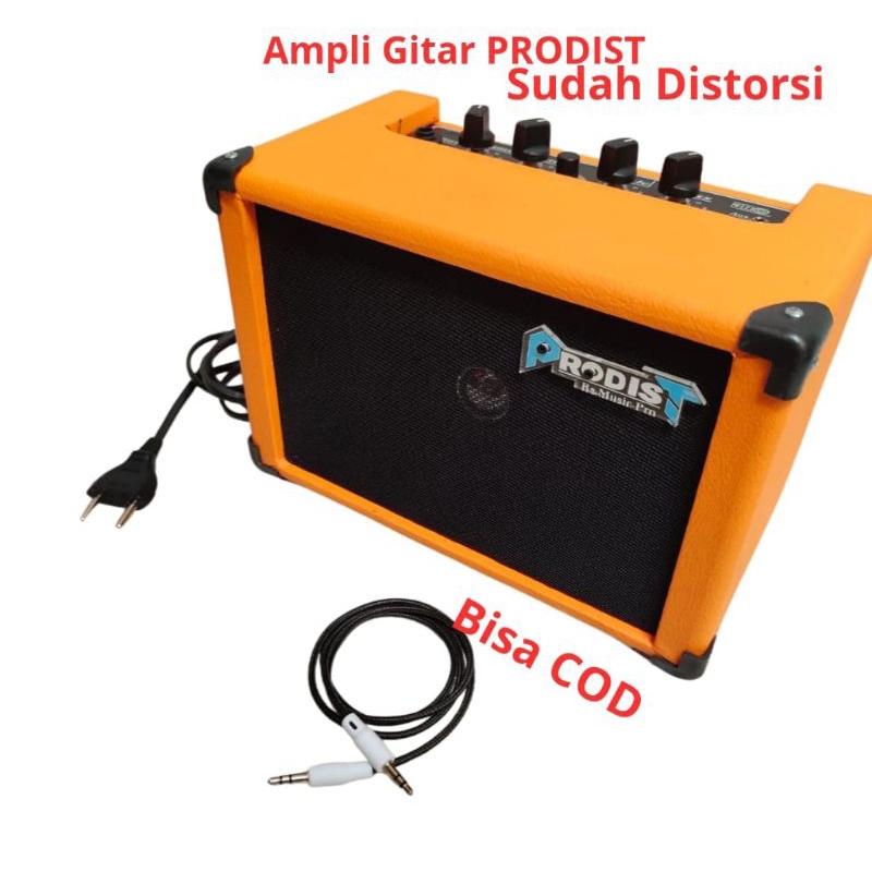 Amplifier Gitar Listrik Mini Ampli Gitar Amplifier Gitar Distorsi 4 inch Bonus Kabel Aux & Pick Gita