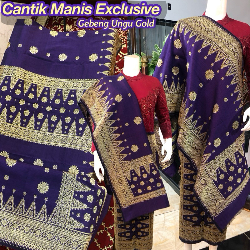 Songket Cantik Manis Exclusive Gebeng Ungu Gold /songket tenun asli palembang /ilham songket palemba