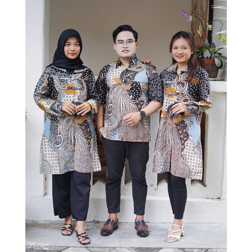 Seragam Batik Kantor Hem Pria Tunik Wanita Couple Modern