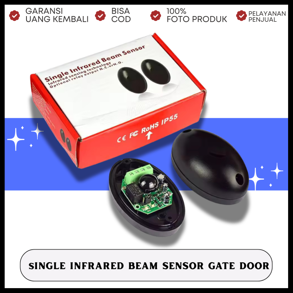 SINGLE BEAM INFRARED SENSOR GERBANG OTOMATIS 12V-24V DC/AC