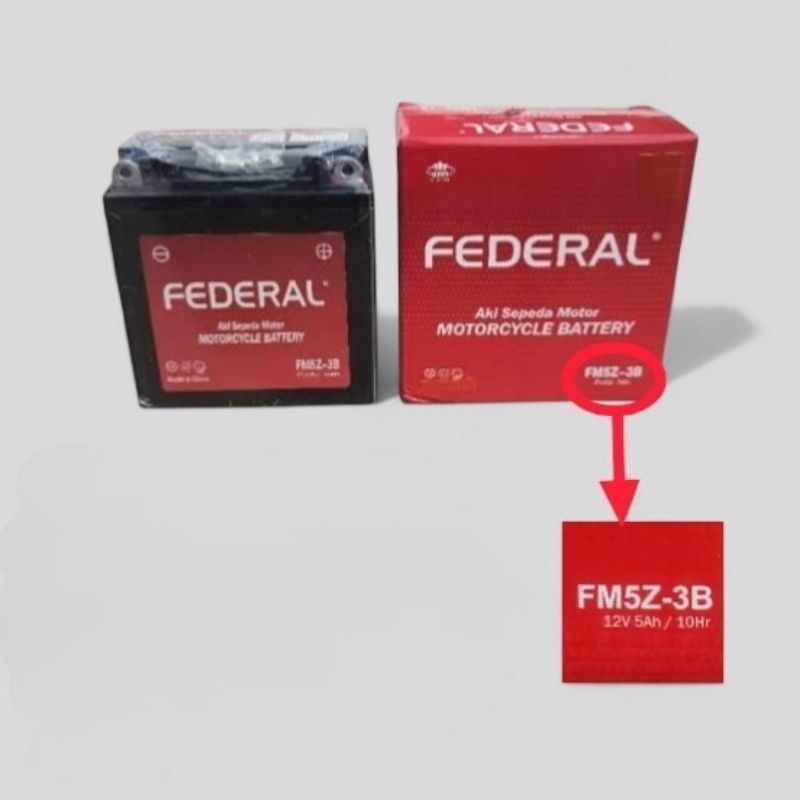 Aki Federal FM5Z-3B, Mio, Jupiter Z, Smash, Supra, Grand, FIZR, Mio Sporty