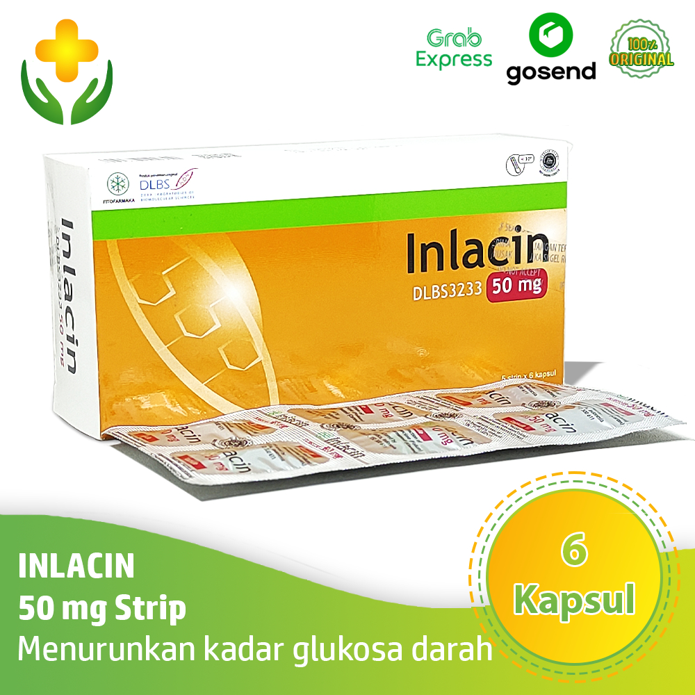 Inlacin 50 mg 1 Strip 6 Kapsul - Obat Herbal Penderita Diabetes