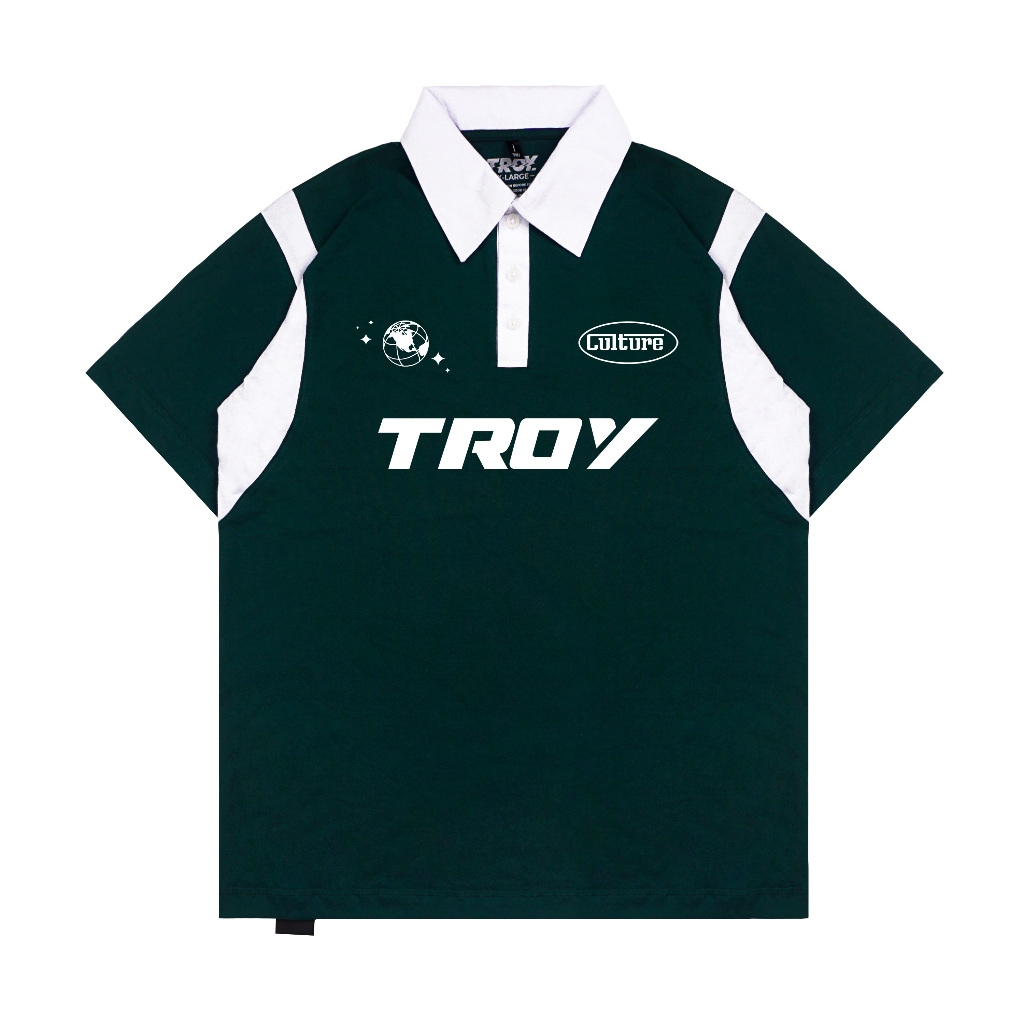 Troy Company Wangky Polo Shirt Green White World Culture - Kaos Polo Wangki Hijau Putih WKD 3127