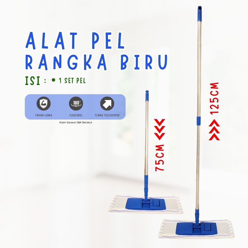 Flat Mop pembersih rumah tangga rumah sakit serat pel datar lantai ubin rumah tangga pelat plastik
