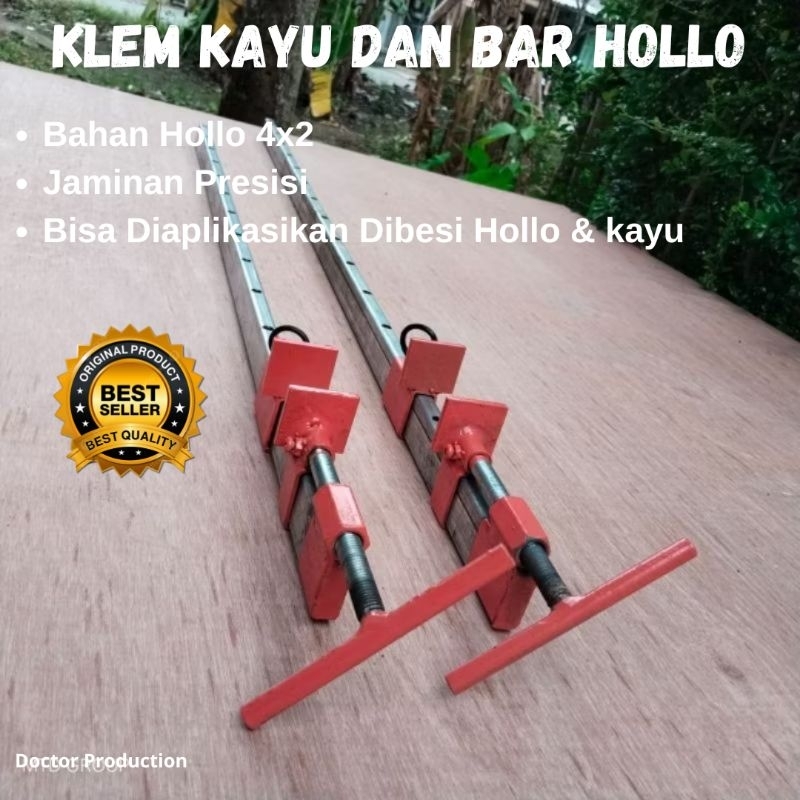 Klem Hollow, Press Kayu, Klem Kayu 100cm Dan 120cm Ukuran 4x2