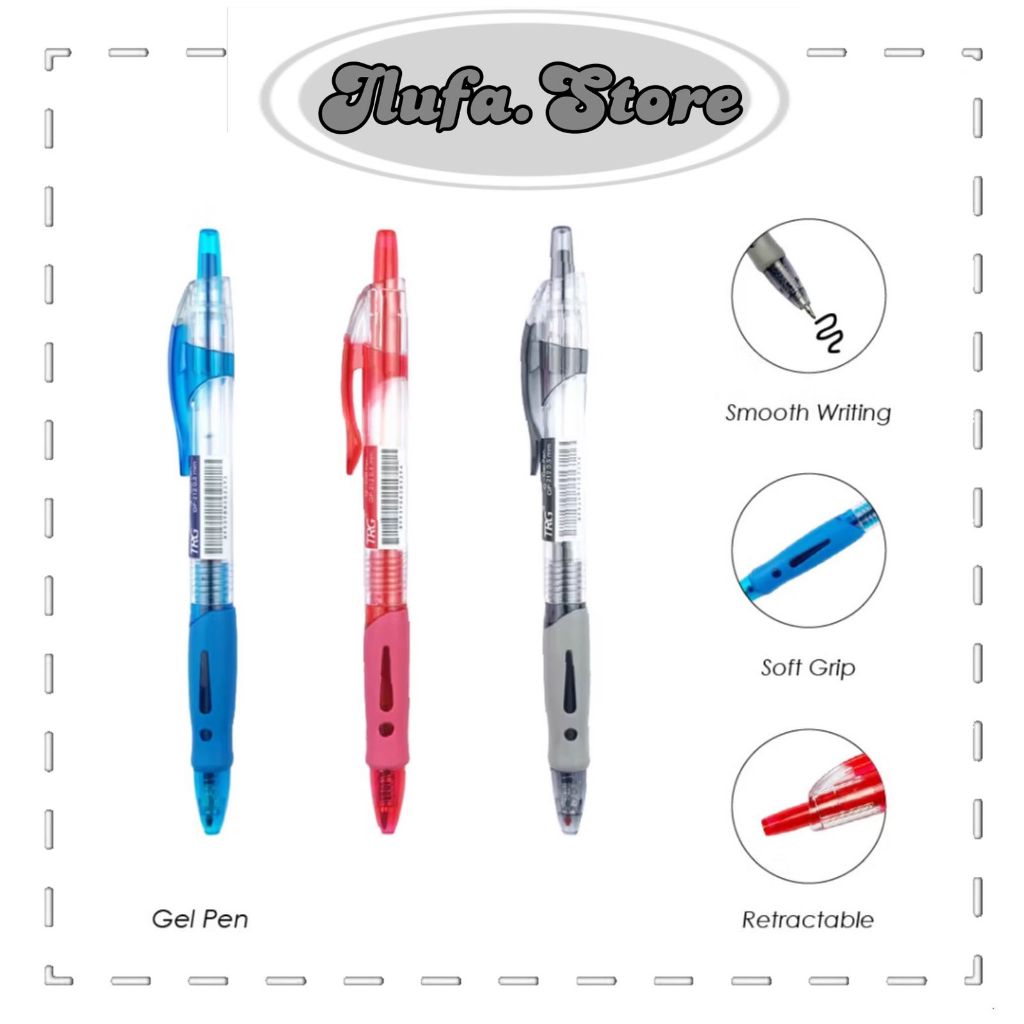 

ILU361 Gel Pen Pulpen Pena Murah Hitam Biru Merah 0.5mm