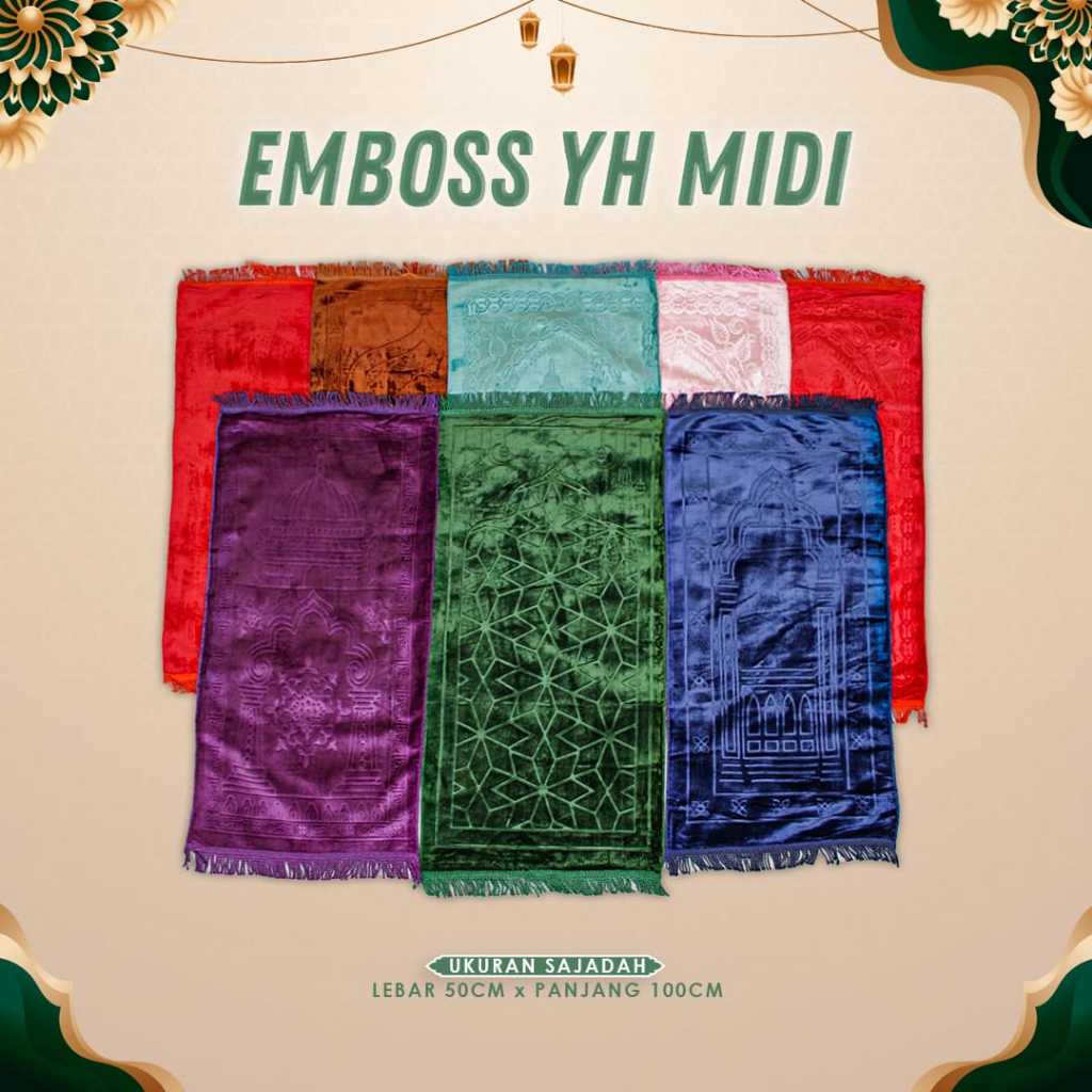 Sajadah Emboss YH 50 X 100cm Sajadah Bludru Emboss YH Import Sajadah Turki Emboss Original