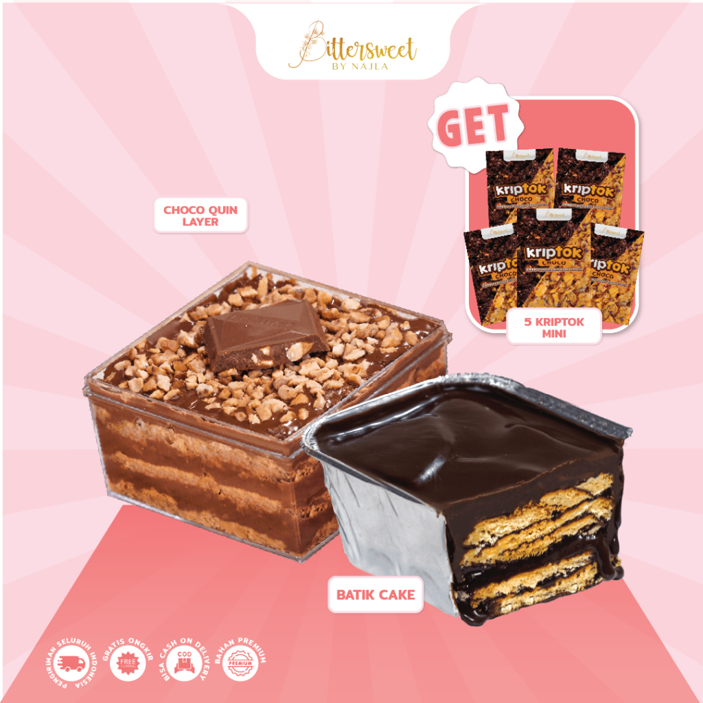 

{ NEW LAUNCH } Batik Cake + Choco Quin Layer FREE 5 pcs Kriptok Mini [ Best Price ]