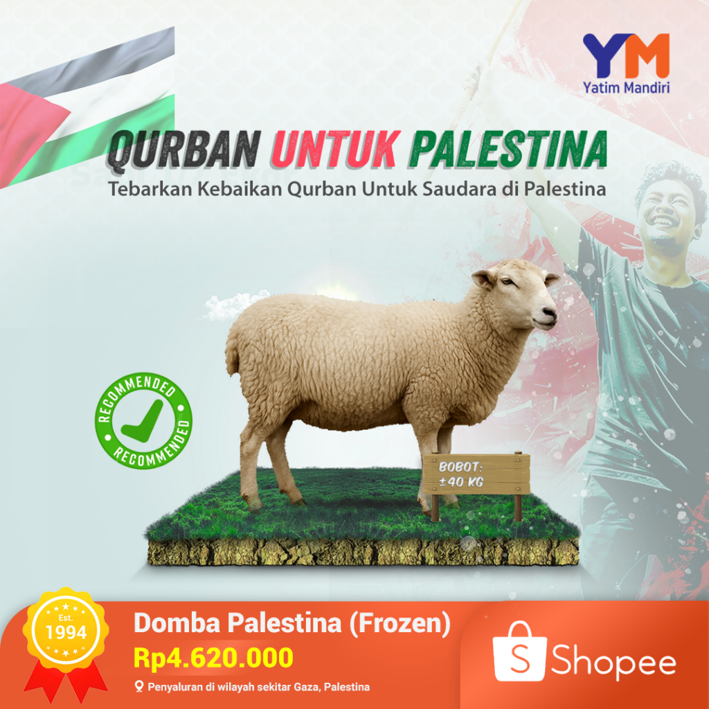 

Yatim Mandiri - Layanan Qurban Domba Frozen 1 Ekor Palestina