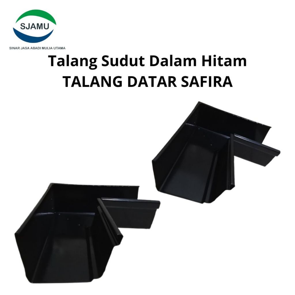 Aksesoris Talang Air Rumah (SJAMU Talang Metal) Sudut Dalam dan Sudut Luar Talang Safira Hitam