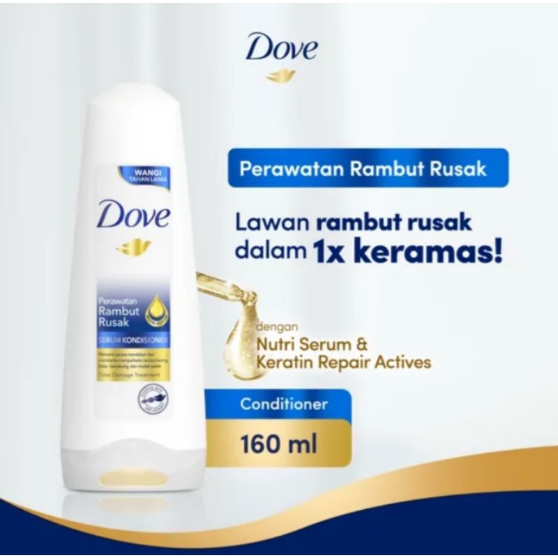 DOVE Conditioner Perawatan Rambut Rusak 160ml