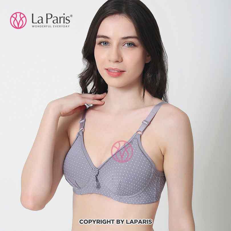 BH Bra Tanpa Kawat Motif Polkadot Renda Super Soft La Paris 1103 Size 36 - 42 Cup B