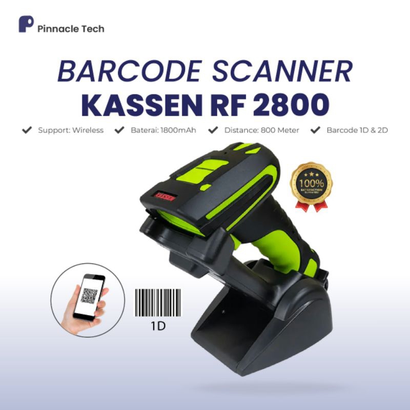 Scanner Kassen RF2800 Wireless 2D Autoscan Qris Barcode 1D QRcode Minimarket Kasir RF 2800 RF-2800