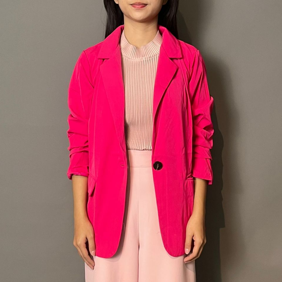 Magnolia Collection Basic Blazer Wanita Fushia