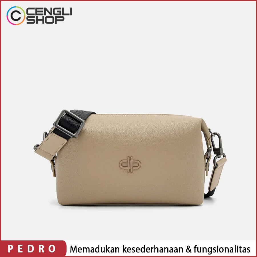 TAS SELEMPANG PRIA PEDRO SLING BAG ORIGINAL ASLI ORI BRANDED TERBARU COKLAT BROWN PM056