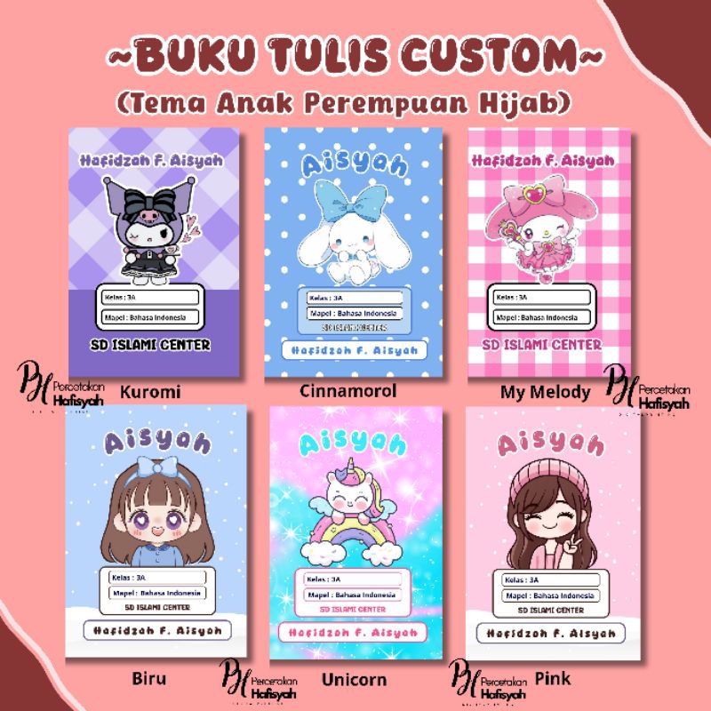 

BUKU TULIS TEMA KUROMI CINNAMOROLL MY MELODY