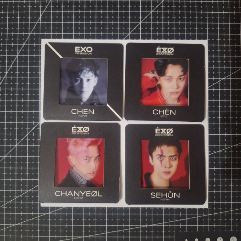 EXO Official Photoslide Photo Slide Photocard PC Album Obsession Baekhyun Chanyeol Sehun Chen