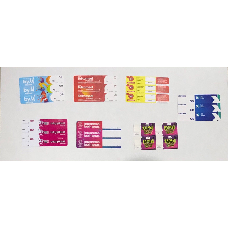 VOUCHER INTERNET KOSONG ALL OPERATOR (minimal 60 PCS bisa campur)