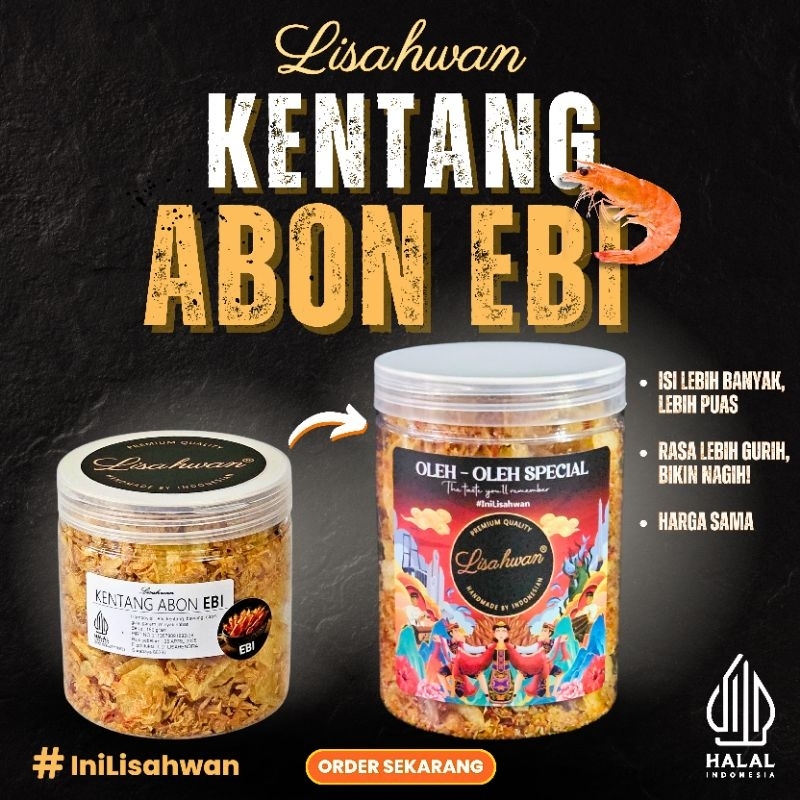 

KENTANG ABON EBI LISAHWAN - Renyah Gurih, Premium, Lauk & Camilan