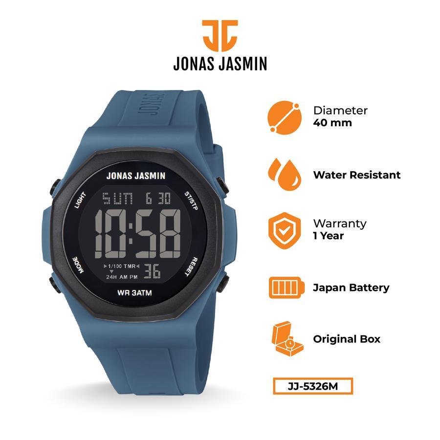 Jam Tangan Pria Digital Jonas Jasmin JJ-5326M JJ5326M JJ 5326M Original Garansi Resmi Lengkap Fullse