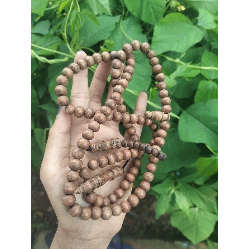 tasbih keramat bertuah aktif kayu semar ngurak asli natural 8mm 99 butir