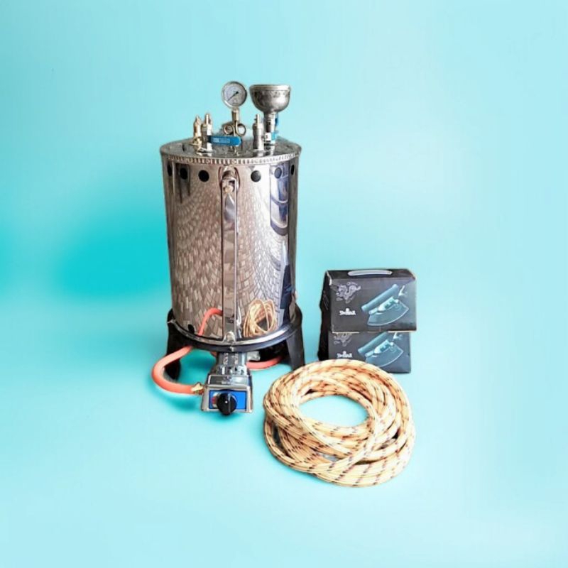 Setrika Uap Gas Boiler Laundry 35 Liter 1 Set Lengkap