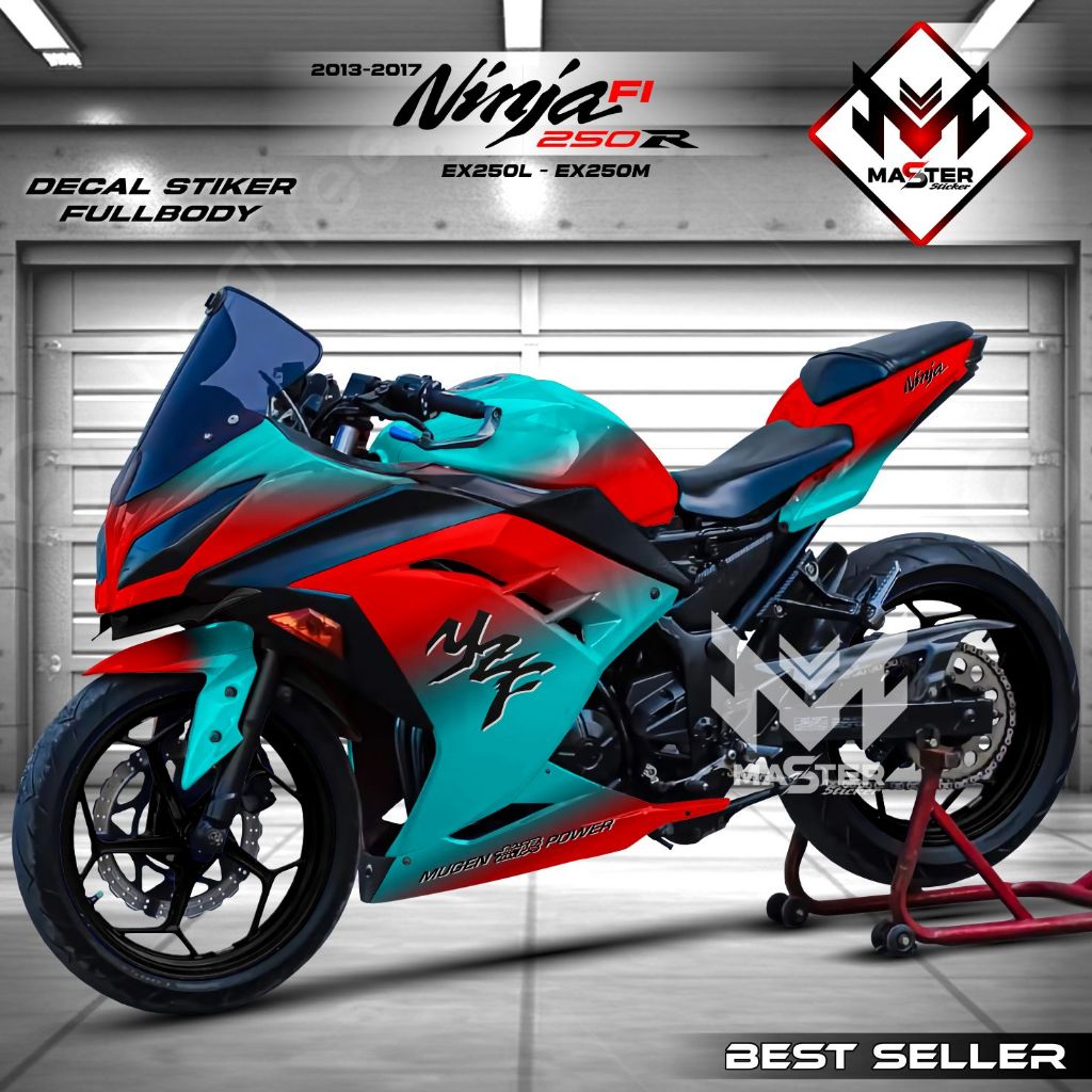 Stiker Decal Ninja 250 Fi Fullbody - Dekal Sticker Ninja 250 FI 2013 2014 2015 2016 2017 Full Body