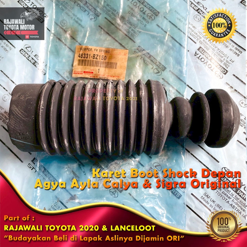 Karet Boot Shock Depan Agya, Ayla, Calya & Sigra Shockbreaker Support Suport New Original Toyota 483