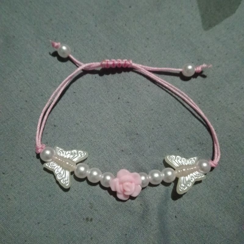 gelang serut bunga kupu-kupu/ manik viral / gelang serut