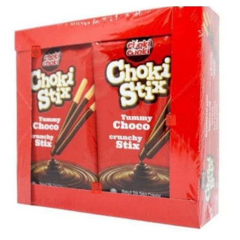

Choki Stix Kemasan Box isi 12 x 27 Gram Choco Crunchy Choki Stick Cokelat Snack