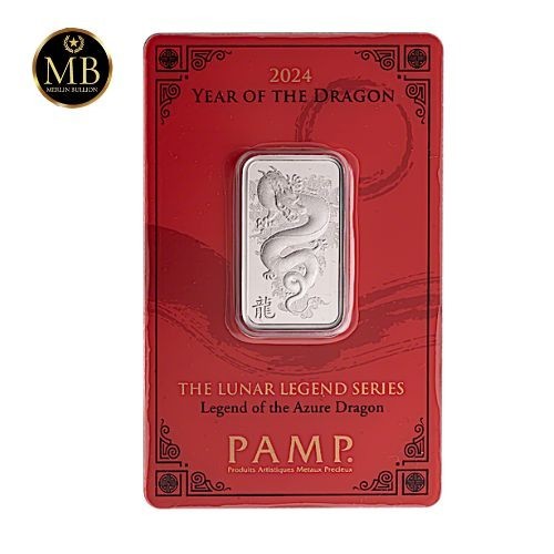 SILVER / PERAK 10 GRAM BATANG PAMP SUISSE NAGA / DRAGON ADA SERTIFIKAT